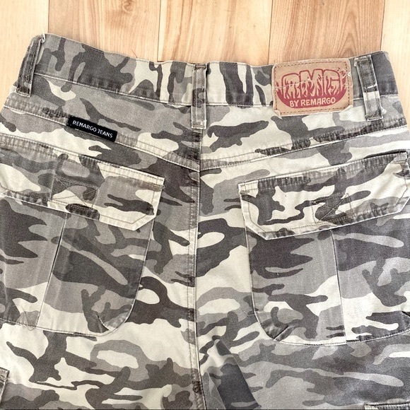 VINTAGE REMARGO 100% COTTON Cargo Pants Camo Print BEIGE GRAY zip fly 29 M - Picture 4 of 7